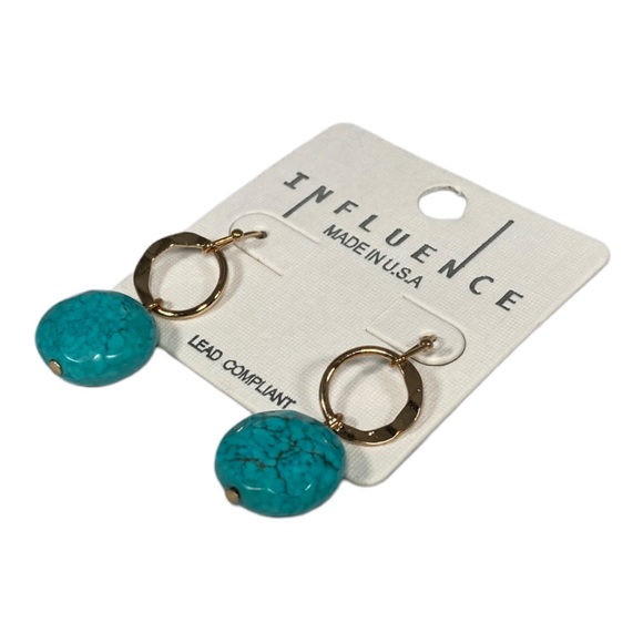 Gold and Turquoise Earrings - Picture 3 of 3